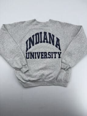 Indiana University Sweatshirt Mens XLarge Gray Hanes Sportswear